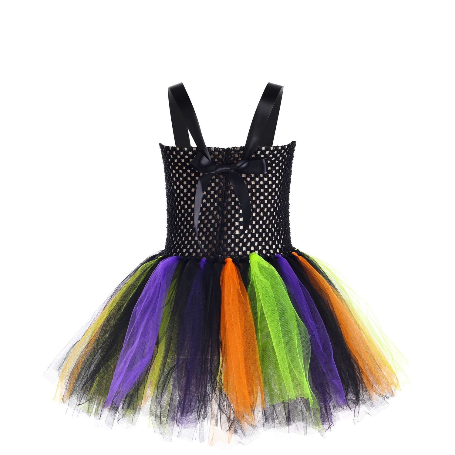 Children’s Halloween Little Witch Costume Mesh Tutu Dress &amp; Hat-4