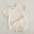 Summer New Arrival Baby Kids Unisex Casual Simple Versatile Short Sleeves Top And Shorts, Clothing Set-4