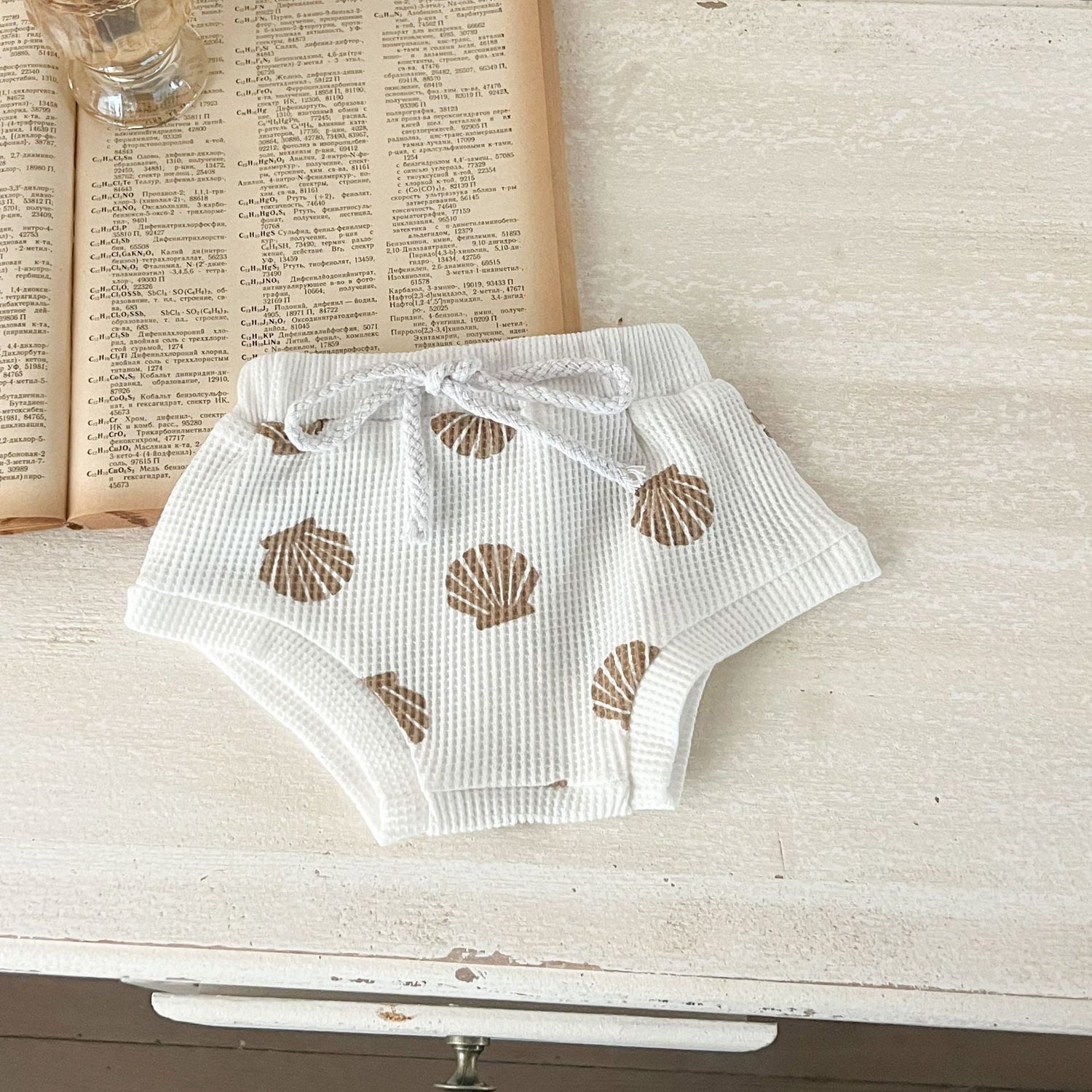 Summer New Arrival Baby Sleeveless Shell Pattern Strap Onesies And Bloomers Clothing Set-4