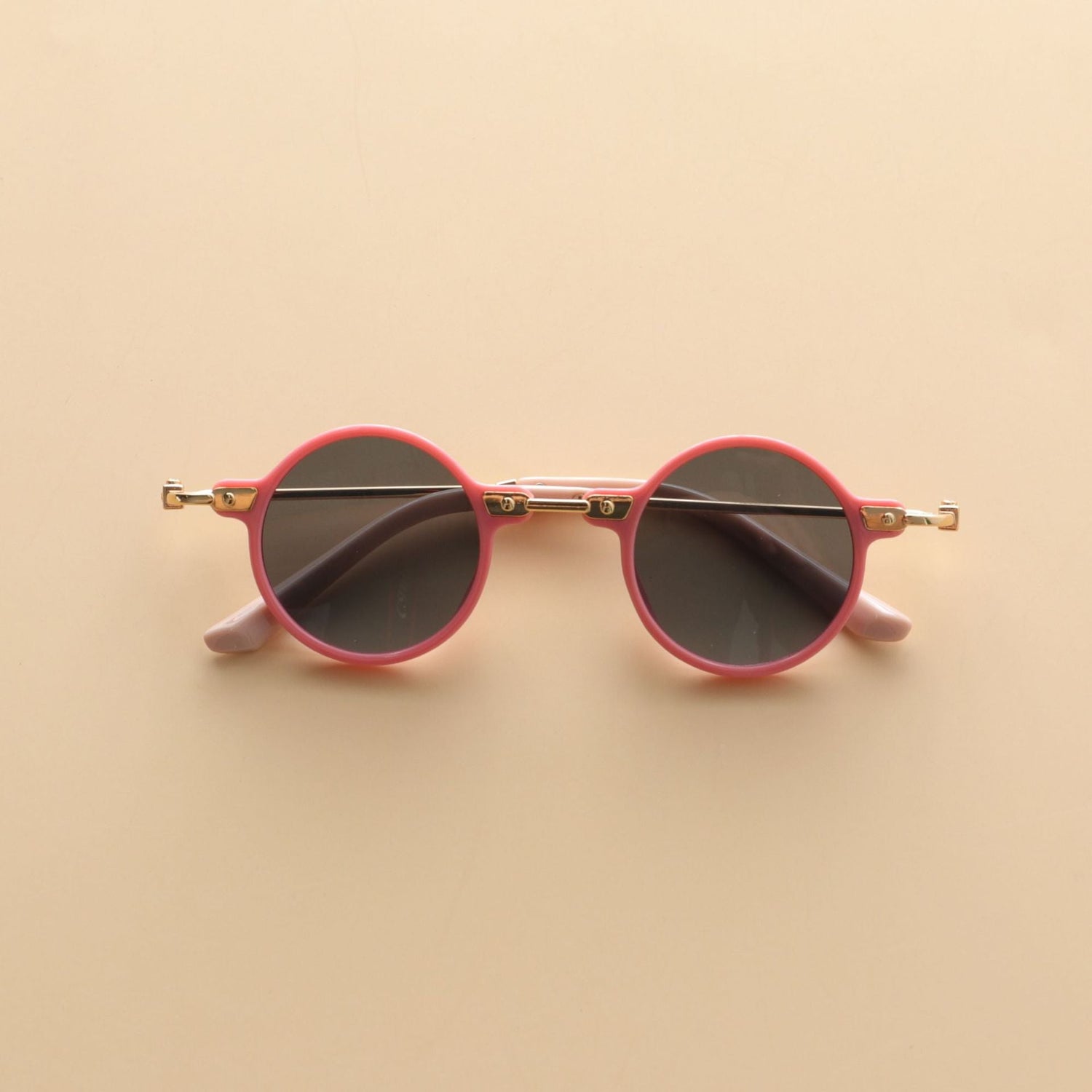 Kids Small Frame Design Vintage Style Metal Sunglasses-4