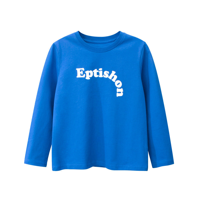 Children Slogan Print Pattern Long Sleeve Comfortable Tops-4