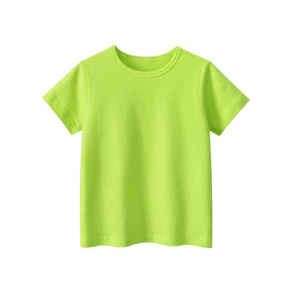 Hot Selling Baby Kids Unisex Solid Color Green T-Shirt In European And American Style-1