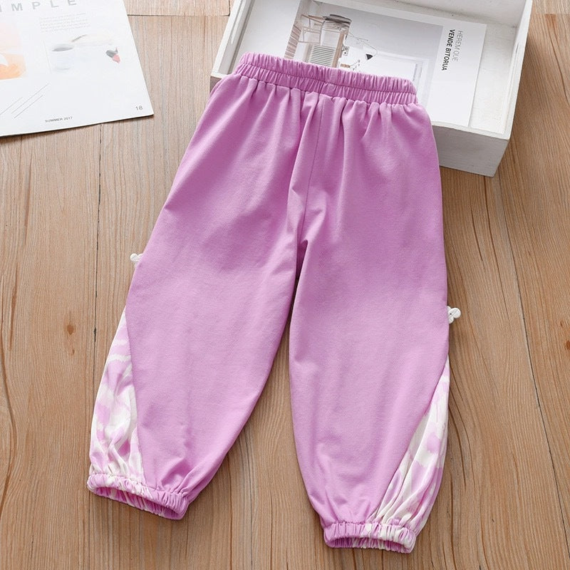 Summer Baby Kids Girls Elastic Soft Breathable Tie Dye Sportswear Pants-3