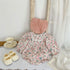 Baby Girl Flower Print Pattern Mesh Patchwork Design Onesies & Dress-4