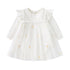 Baby Girls Floral Lace Patchwork Design Ruffle Long-Sleeved Dress Onesies In Spring & Autumn-2