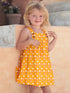 New Design Summer Girls Sleeveless Giraffe Print Yellow Strap Dress-1