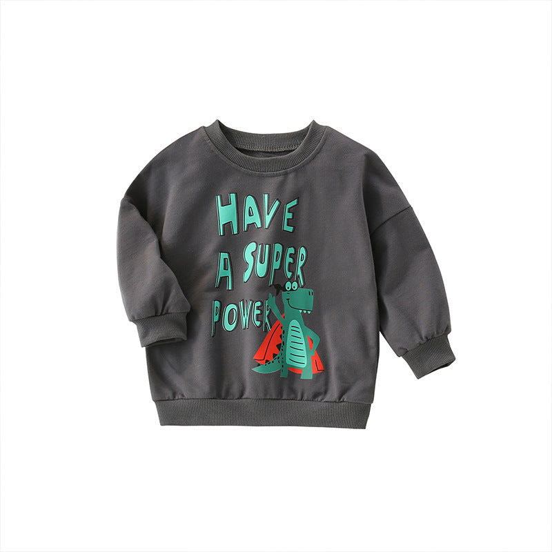 Baby Boy Cartoon Animal Pattern Pullover Cute Style Sweatshirt-4