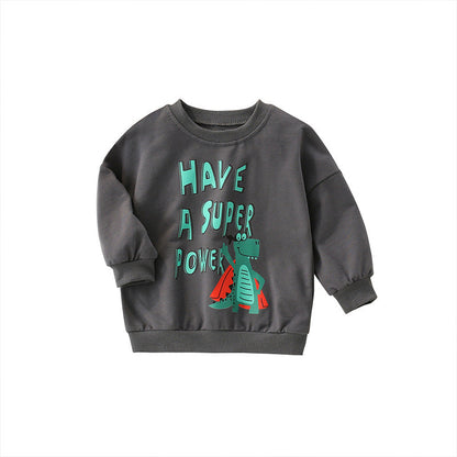 Baby Boy Cartoon Animal Pattern Pullover Cute Style Sweatshirt-4