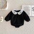 Newborn Baby Girls Peter Pan Floral Collar Long Sleeves Solid-4