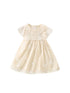 Summer New Arrival Girls’ Leaves And Vine Pattern Embroidery Short Sleeves Round Collar Dress-0