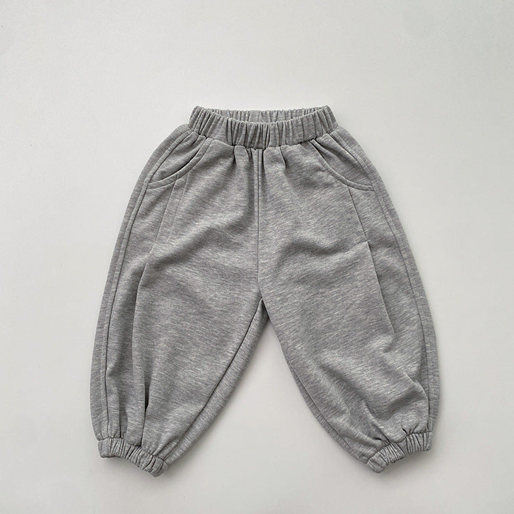 Baby Solid Color Loose Spring Autumn Baby Trousers-3