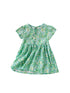 Summer New Design Girls’ Oil Painting Flowers Pattern Short Sleeves Crew Neck Dress-0