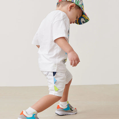 Baby Boy Dinosaur Pattern Short Sleeve T-Shirt Clothing Sets-4