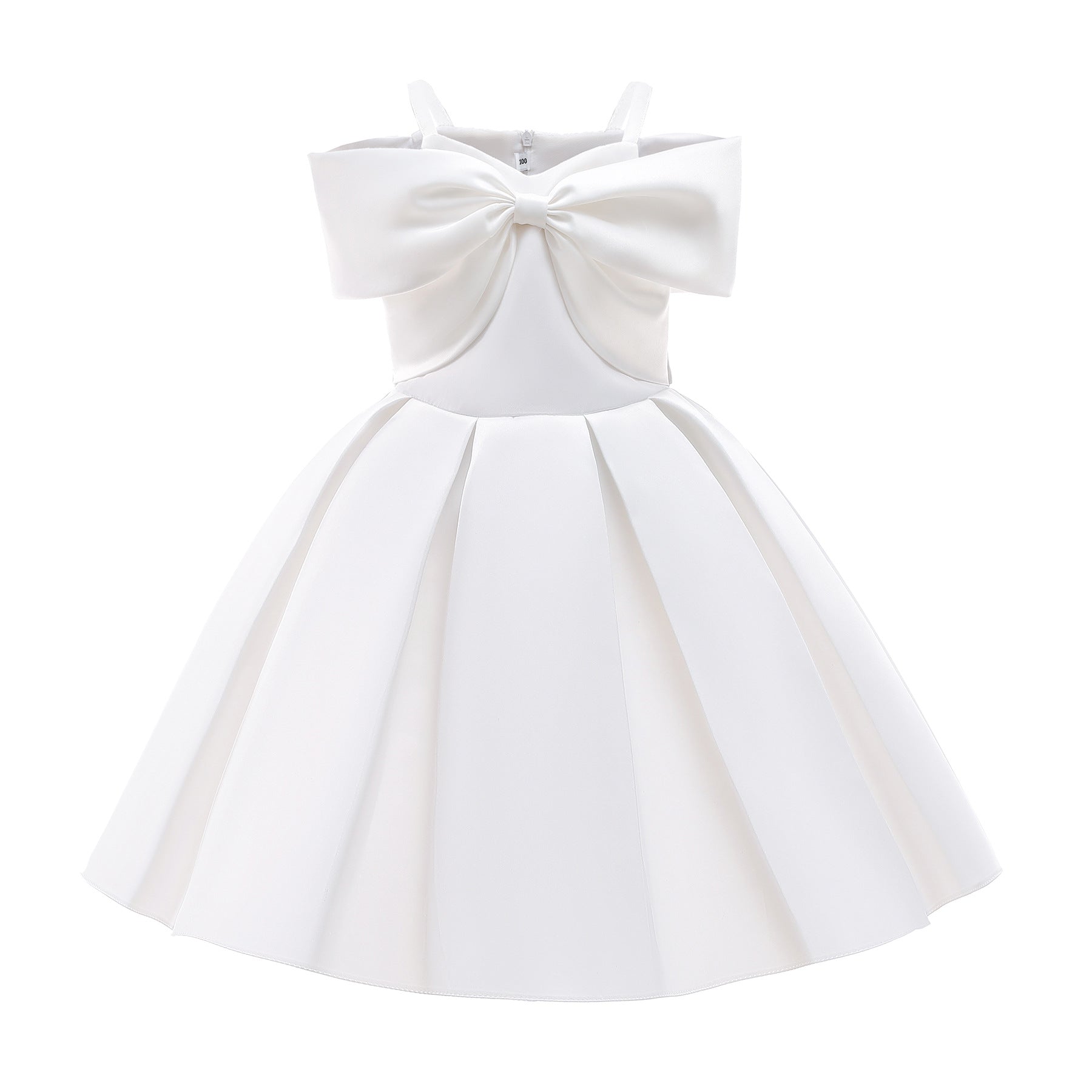 Baby Girl Solid Color Sling Princess Fashion Dress Children’s Formal Dress-0