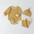 Baby Striped Graphic Bodysuit Onesies Combo Pants & Hat 3 Pieces Sets Tracksuit-5