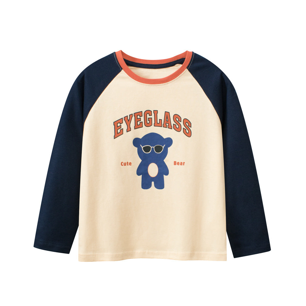 Baby Kids Boys Cartoon And Letters Printing Crew Neck Long Sleeves Pullover-1