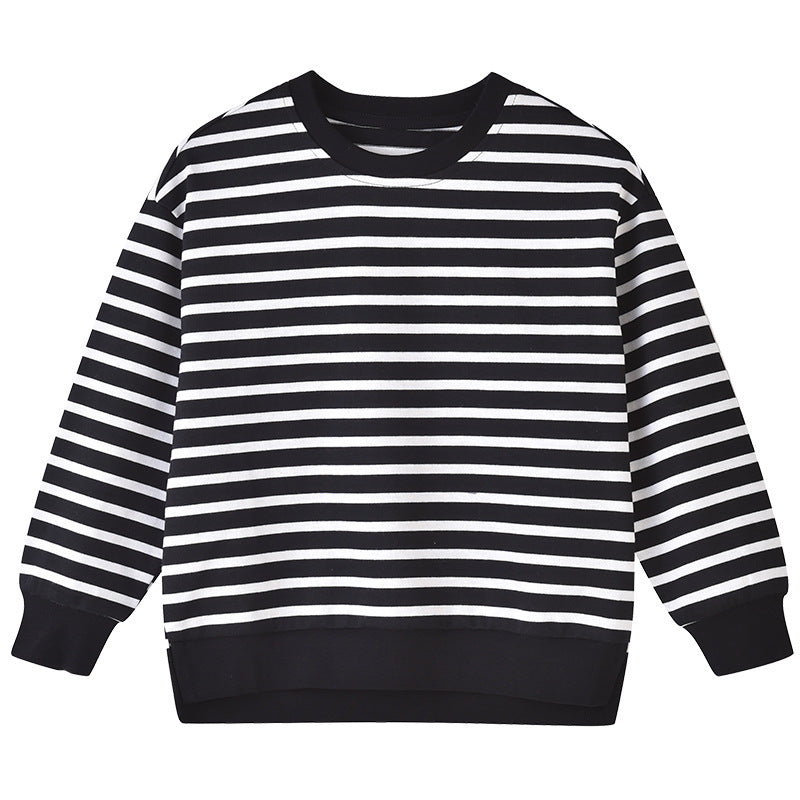 Baby 1pcs Striped Pattern Long Sleeve Pullover Hoodies-4