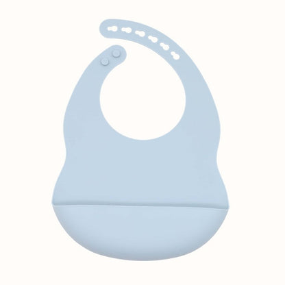 Baby Solid Color Food Grade Silicone Bibs-4