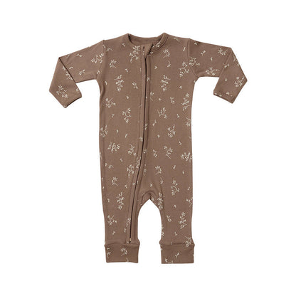 Baby Dinosaur &amp; Floral Print Pattern Zipper Front Design Jumpsuit-5