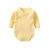 Baby Multi Color Bias Placket With Slanting Button Long Sleeve Onesies-5