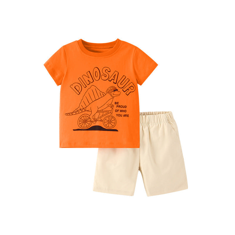 Baby Boy Cartoon Graphic Tee Combo Shorts Sets-0