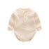 Baby Solid Color Ruffle & Buttoned Design Long-Sleeved O-Neck Onesies-5