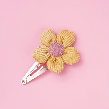 Girls Woolen Sunflower One Word Hair Clips Accessory-5