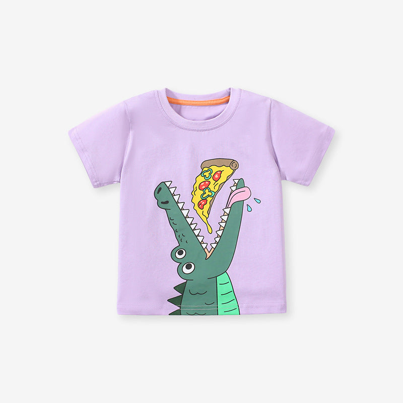 Girls’ Clothing Summer Collection – Crocodile Cartoon Children’s T-Shirt-0