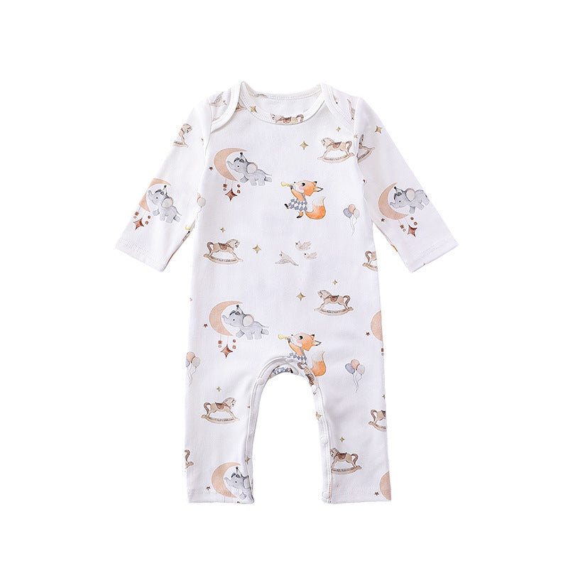 Cartoon Pattern Soft Cotton Sleeper Romper-4