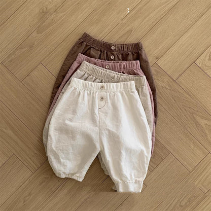 Summer Hot Selling Baby Unisex Thin Soft Cotton Solid Color Fashion Pants-0