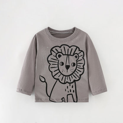 Baby Boy Lion Pattern Soft Cotton Shirt-0