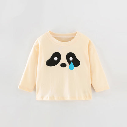 Baby Cute Pattern Solid Color Long Sleeve Spring Autumn Shirt-4