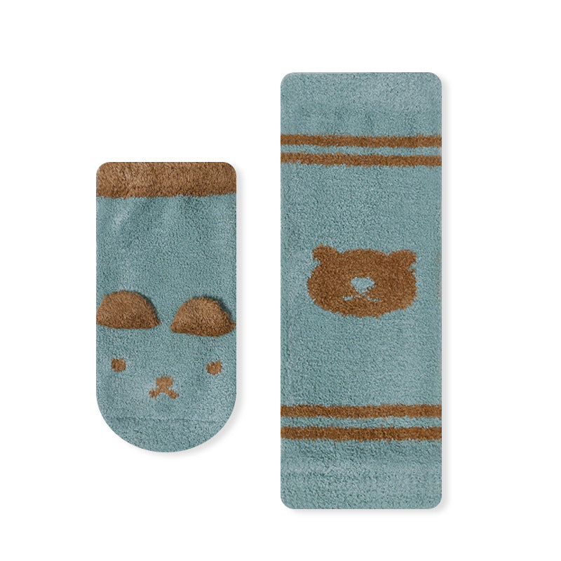 Baby Cartoon Animal Print Pattern Non-Slip Warm Long Socks-5