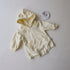 Baby 1pcs Solid Color 3D Bear Ears Patched Design Hoodie Triangle Cotton Bodysuit Onesies-5