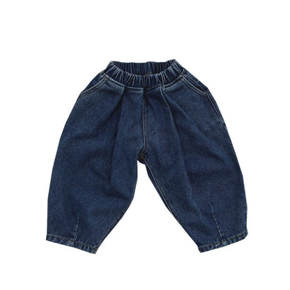 Baby Demin Blue Loose Quality Fashion Spring Autumn Pants-5