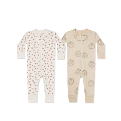 Baby Print Pattern Full Zipper Design Soft Comfortable Romper-5