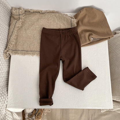 Baby Solid Color Soft Cotton Elastic Warm Quality Leggings-5