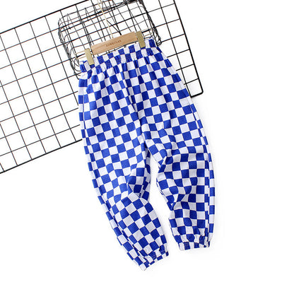 Baby Boy Checkerboard Pattern Summer Loose Pants-1