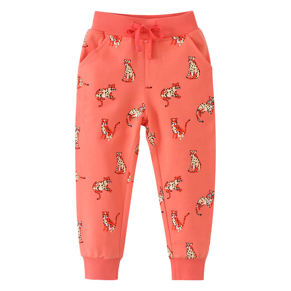 Baby Boy Cartoon Animal Pattern Soft Cotton Trousers-0