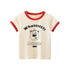 Baby Cartoon Animal Graphic Color block Neck & Sleeves Summer Tee-1