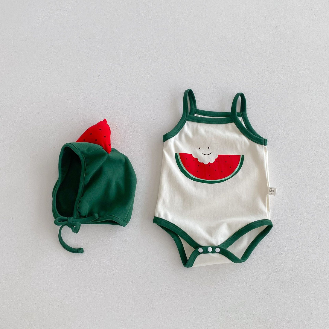 New Design Summer Baby Kids Boys And Girls Cartoon Watermelon Pattern Sleeveless Strap Onesies-0