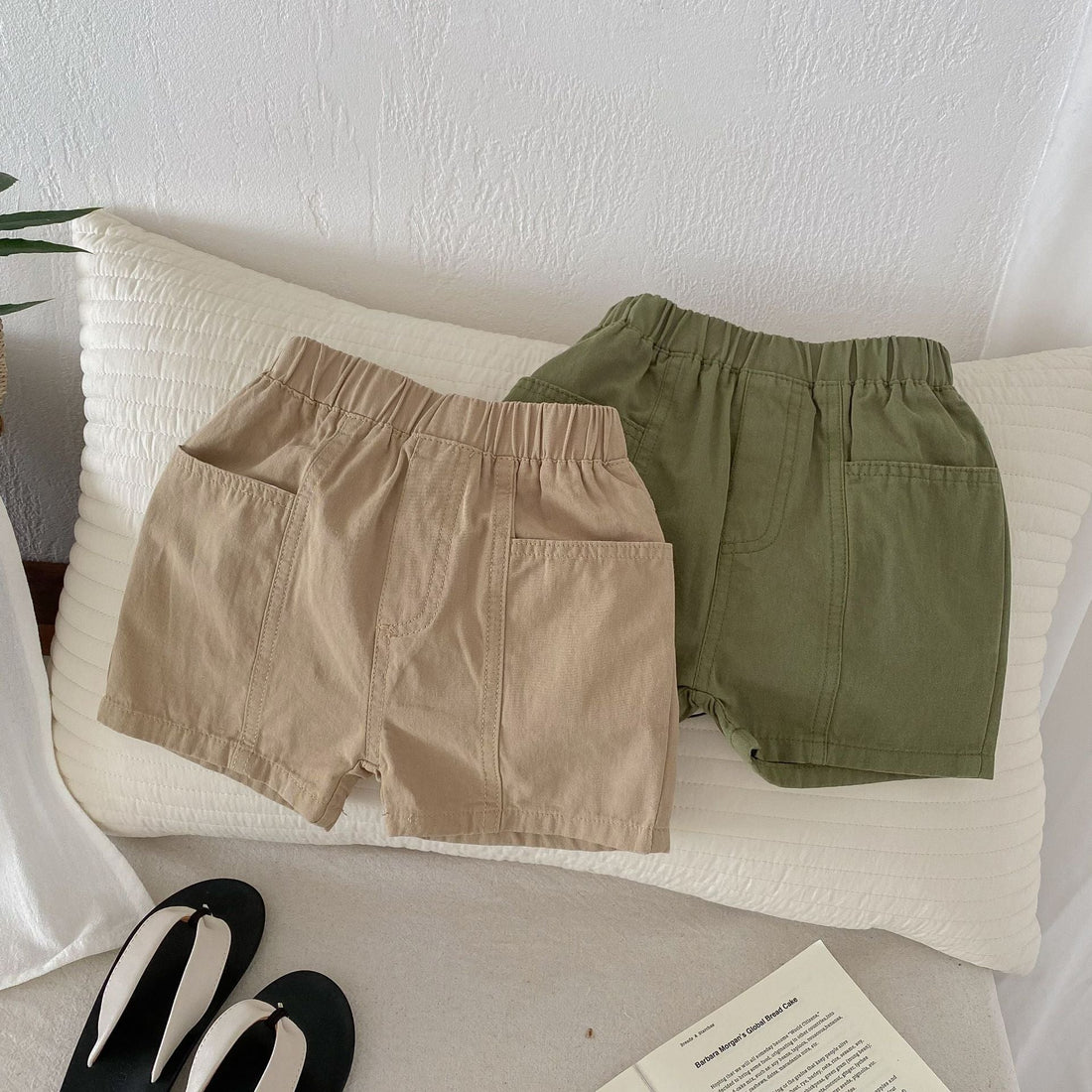 Summer New Arrival Boys Versatile Casual Solid Color Utility Shorts-0