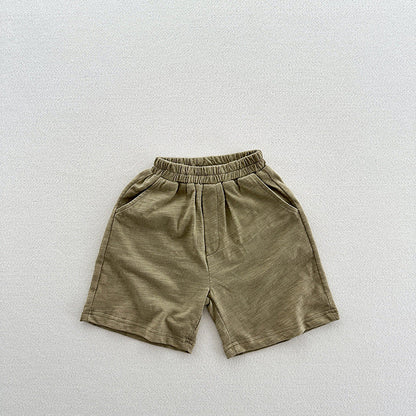 Summer New Arrival Unisex Casual Solid Color Cotton Shorts-2