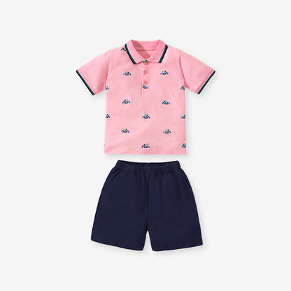 Baby And Kids Boys Polo Top And Shorts Casual Clothing Set-5