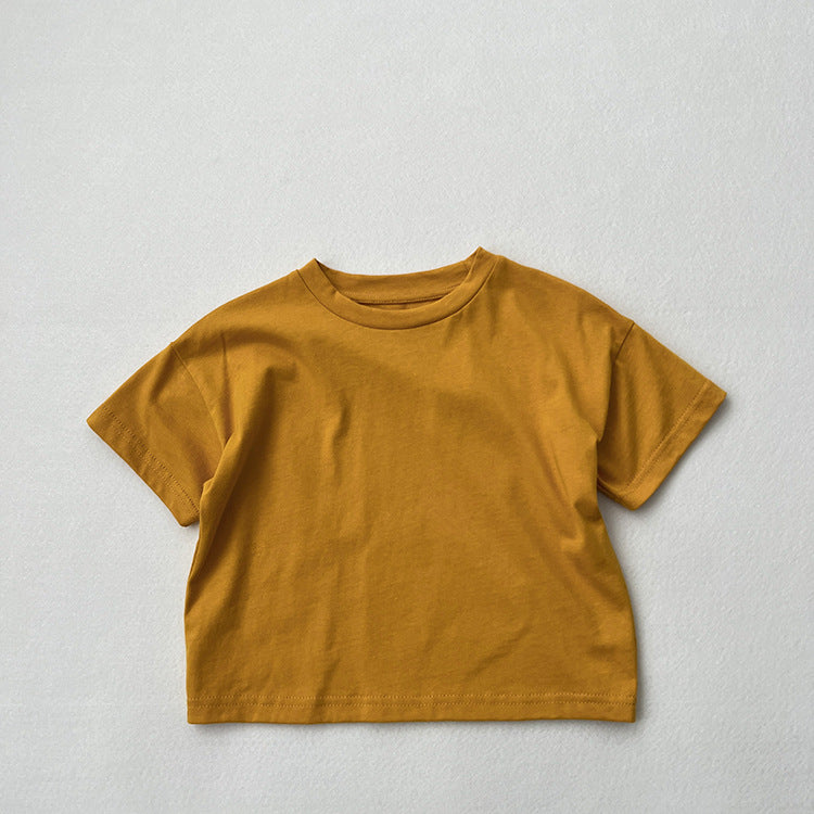 Baby Solid Color Thin Style Fashion Unisex T-Shirt-5