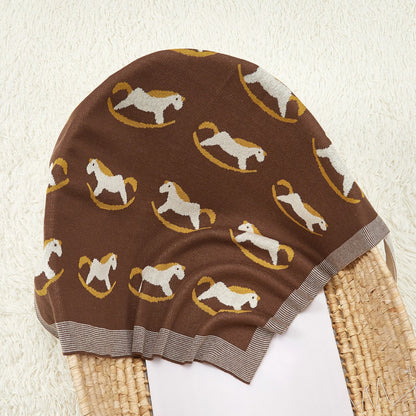 Best-Selling Knitted Baby Blanket With Horse Pattern: New Collection For Four Seasons-4