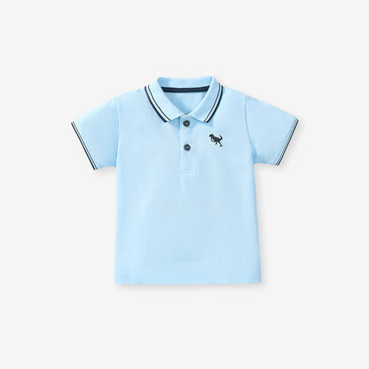 New Arrival Kids Boys Dinosaur Logo Short Sleeves Polo Shirt-5