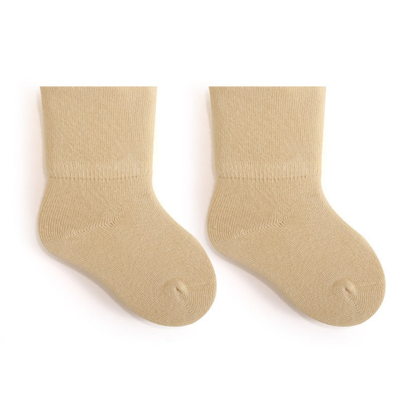 Baby Unisex Solid Color Breathable Mid-Calf Socks-5