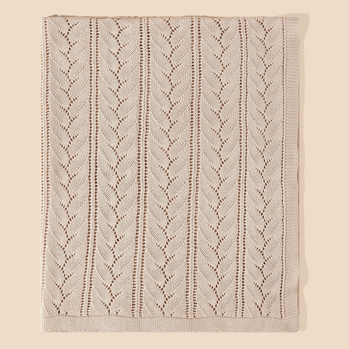 New Arrival Knitted Baby Blanket With Hollow Out Design: New Solid Color Pure Cotton Collection For All Seasons-4