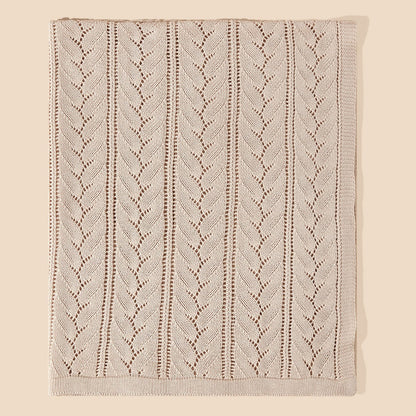 New Arrival Knitted Baby Blanket With Hollow Out Design: New Solid Color Pure Cotton Collection For All Seasons-4